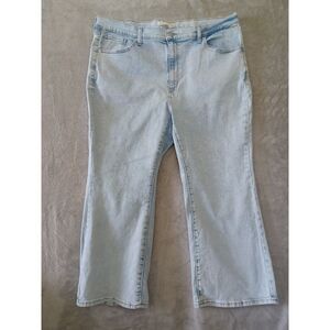 Levis Jeans Plus Sz 20W High Waist Cropped Flare Bootcut Stretch Light Blue Wash